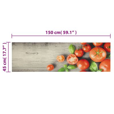 vidaXL Alfombra de cocina lavable terciopelo tomates 45x150 cm