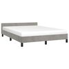 vidaXL Estructura de cama sin colch&oacute;n terciopelo gris claro 140x190 cm