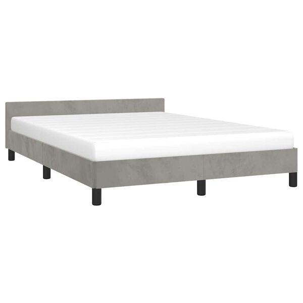 vidaXL Estructura de cama sin colch&oacute;n terciopelo gris claro 140x190 cm