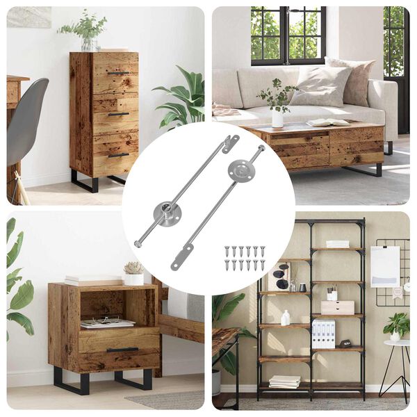 vidaXL Estribo de Gas 2 pcs Plateado 190 mm Hierro