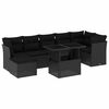 vidaXL Set de sof&aacute;s de jard&iacute;n 8 piezas y cojines rat&aacute;n sint&eacute;tico negro