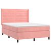vidaXL Cama box spring con colch&oacute;n terciopelo rosa 140x190 cm