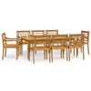 vidaXL Juego de comedor para jard&iacute;n 9 piezas madera maciza de teca