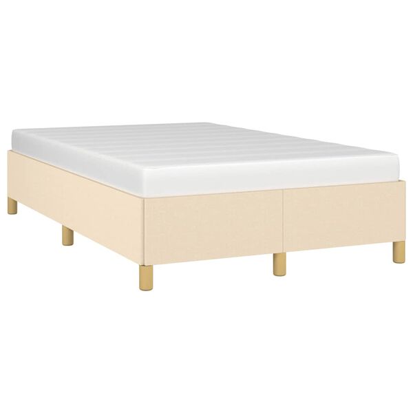 vidaXL Estructura de cama sin colch&oacute;n tela crema 120x190 cm