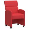 vidaXL Sillas de Comedor con Ruedas 2 uds. Cuero sint&eacute;tico Rojo