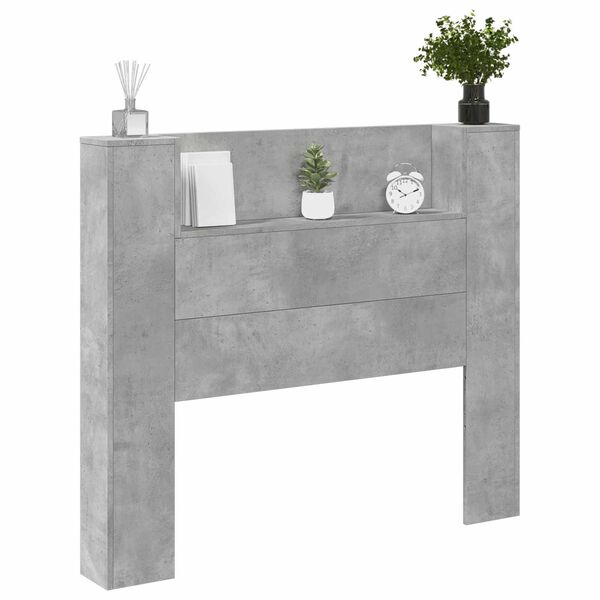 vidaXL Cabecero con estante Gris Concreto 120 x 16,5 x 103,5 cm