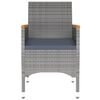 vidaXL Juego de comedor de jardín 5 piezas ratán sintético gris