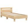 vidaXL Estructura cama con cabecero sin colch&oacute;n roble Sonoma 90x200 cm