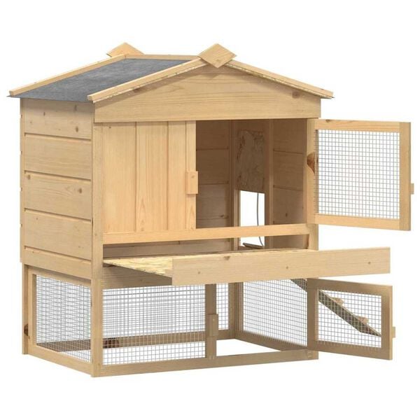 vidaXL Gallinero Marrón 75 x 60 x 89 cm Madera de pino macizo