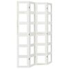 vidaXL Biombo separador de 4 paneles madera maciza Paulownia blanco