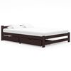 vidaXL Estructura de cama con 2 cajones pino marr&oacute;n oscuro 180x200 cm