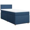 vidaXL Cama box spring con colch&oacute;n tela azul 90x190 cm