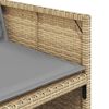 vidaXL Set comedor de jard&iacute;n con cojines 13 pzas rat&aacute;n sint&eacute;tico beige