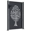 vidaXL Puerta de jardín acero gris antracita diseño árbol 100x150 cm