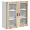 vidaXL Armario de vidrio para pared LUCCA Roble Sonoma 80 x 31 x 80 cm