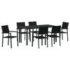 vidaXL Conjunto de Comedor de Jard&iacute;n 7 uds. Negro
