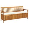 vidaXL Banco de almacenaje con coj&iacute;n de madera maciza de acacia 170 cm