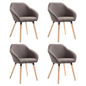 vidaXL Sillas de comedor 4 unidades tela taupe