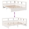 vidaXL Cama con estanter&iacute;a sin colch&oacute;n madera maciza blanca 150x200 cm