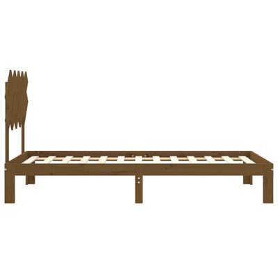 vidaXL Estructura cama y cabecero madera maciza marrón miel 100x200 cm
