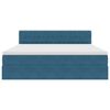vidaXL Cama con almacenamiento Azul Oscuro 160 x 200 cm Terciopelo
