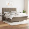 vidaXL Cama box spring con colch&oacute;n tela gris taupe 180x200 cm
