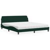 vidaXL Cama con colch&oacute;n Dover terciopelo verde oscuro 180x200 cm