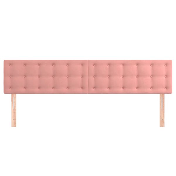 vidaXL Cabeceros 2 unidades de terciopelo rosa 90x5x78/88 cm