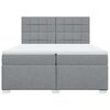 vidaXL Cama box spring con colch&oacute;n tela gris claro 200x200 cm