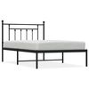 vidaXL Estructura cama sin colch&oacute;n con cabecero metal negro 100x200 cm
