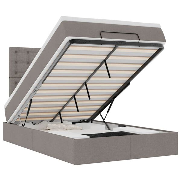 vidaXL Estructura de cama otomana colch&oacute;n tela topo 120x190 cm