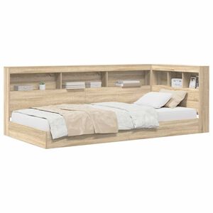 vidaXL Cama con Estanter&iacute;a con cabecera Roble Sonoma 100 x 200 cm