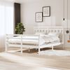 vidaXL Estructura de cama de madera maciza blanca 160x200 cm