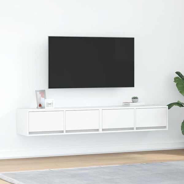 vidaXL Muebles de TV 2 uds Blanco 80x31x25,5 cm Madera de ingenier&iacute;a