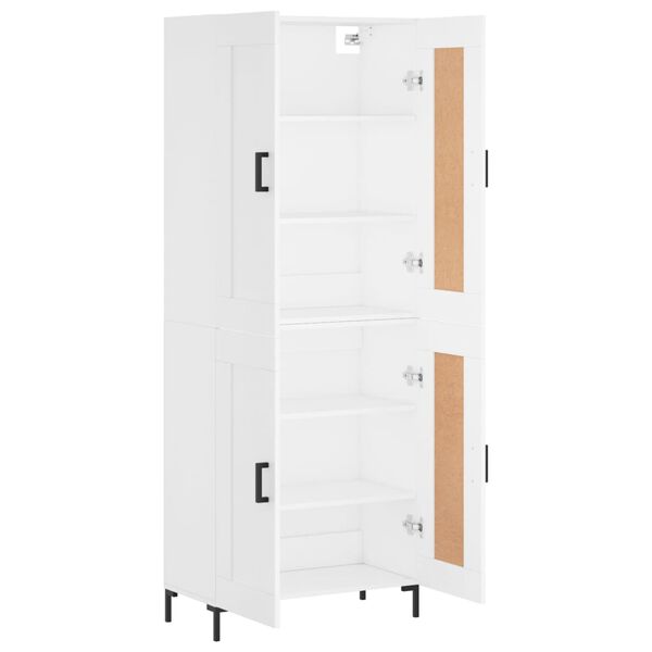 vidaXL Aparador alto madera contrachapada blanco 69,5x34x180 cm