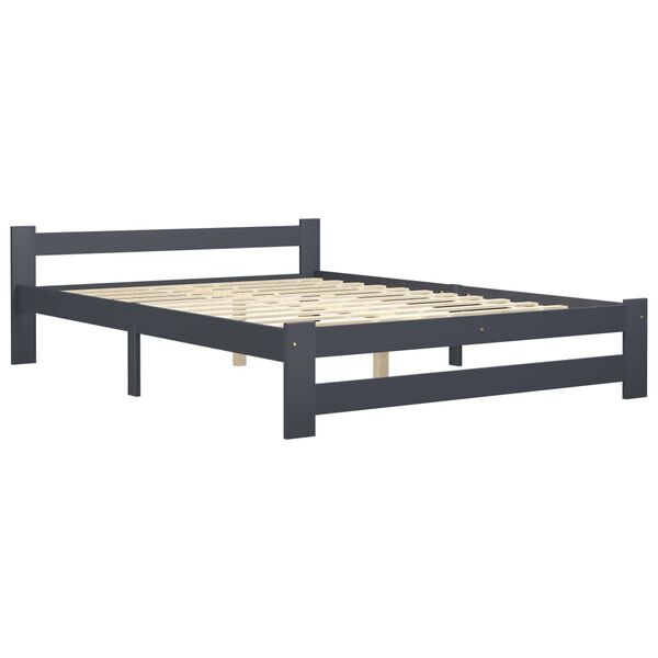vidaXL Estructura de cama con 4 cajones pino gris oscuro 180x200 cm