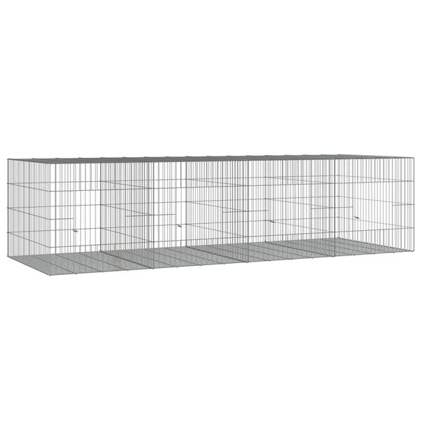vidaXL Jaula para conejos 4 paneles hierro galvanizado 217x79x54 cm