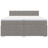 vidaXL Cama box spring con colch&oacute;n tela gris taupe 200x200 cm
