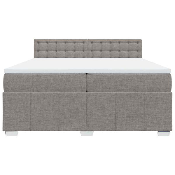 vidaXL Cama box spring con colch&oacute;n tela gris taupe 200x200 cm