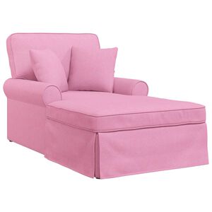 vidaXL Chaise Lounge con Falda 3 uds. Rosa tela 91 x 157 x 91 cm