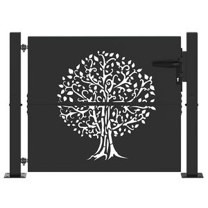 vidaXL Puerta de jard&iacute;n 110 x 105 cm Negro Con cerradura