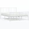 vidaXL Estructura cama sin colch&oacute;n con estribo metal blanco 140x190 cm