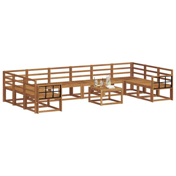 vidaXL Conjunto de sof&aacute;s de exterior 11 pcs Natural