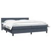 vidaXL Cama box spring con colch&oacute;n terciopelo gris oscuro 180x210 cm