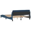 vidaXL Estructura de cama con cabecero Dover tela azul 160x200cm