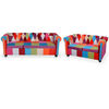 vidaXL Conjunto de sof&aacute;s Chesterfield 2 piezas tela