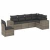 vidaXL Set de muebles de jard&iacute;n 6 pzas y cojines rat&aacute;n sint&eacute;tico gris