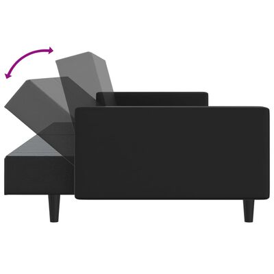 vidaXL Juego de sofás 2 piezas cuero sintético negro