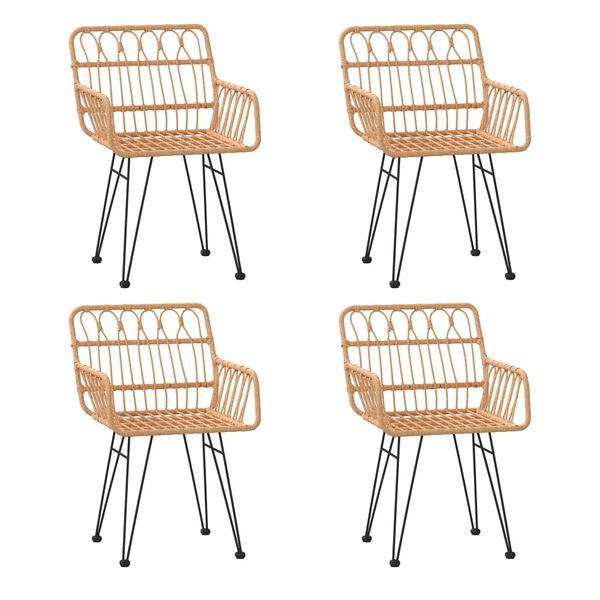 vidaXL Juego de comedor de jardín 5 piezas ratán sintético