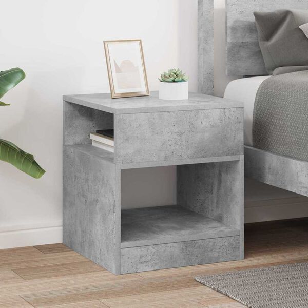 vidaXL Mesa Auxiliar Gris Concreto 40,5 x 40 x 45 cm